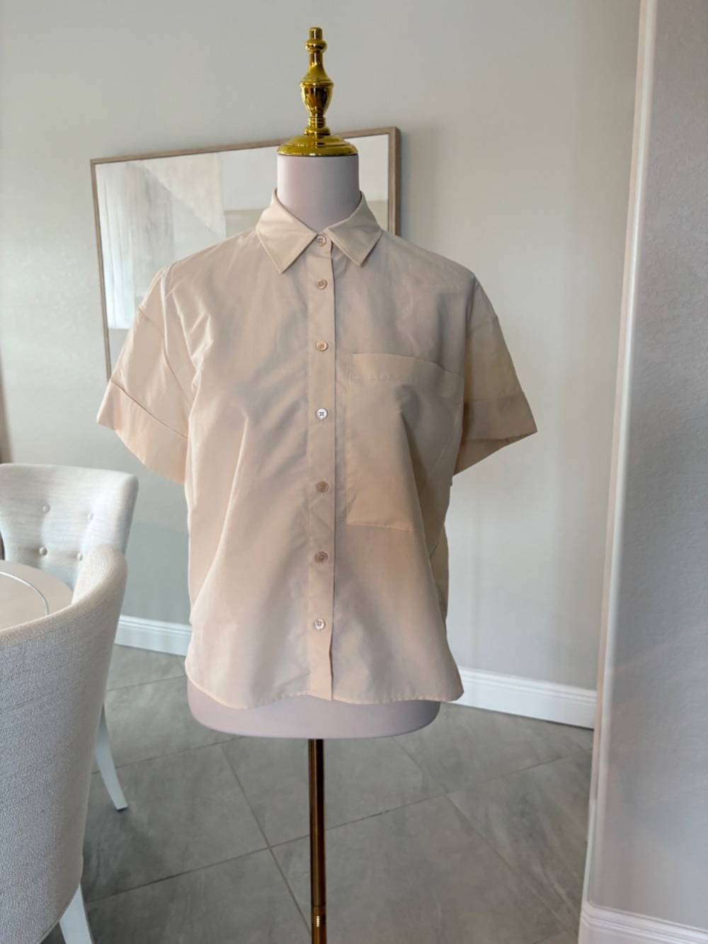 NWT Theory Short Sleeve Cuff Pocket Shirt